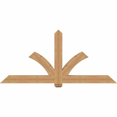 Ekena Millwork Redmond Smooth Timber Gable Bracket, Western Red Cedar, 84"W x 38"H x 5 1/2"D x 5 1/2"F, 11/12 Pitch GBW084X38X0606RED00SWR